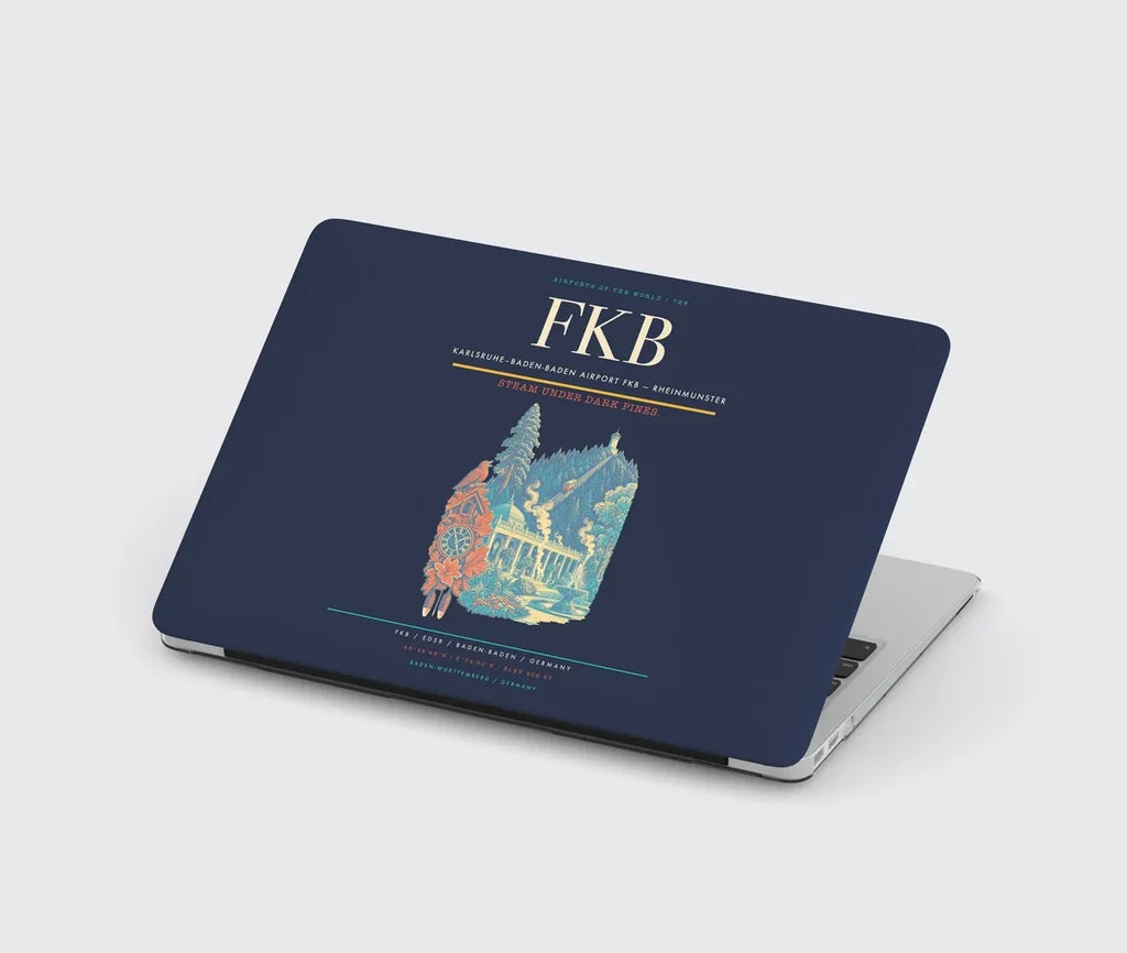 Karlsruhe–Baden-Baden Airport (FKB) design on navy blue MacBook case