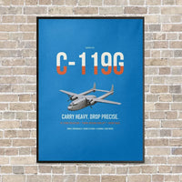 Thumbnail for C-119G Flying Boxcar vertical canvas print - framed - turquoise background