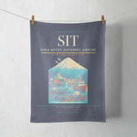 Thumbnail for Sitka Rocky Gutierrez Airport (SIT) design on navy blue towel