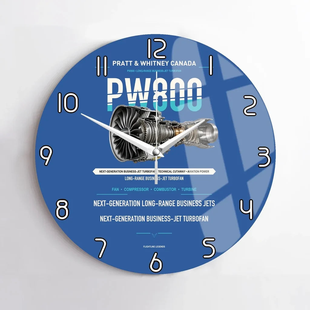 PW800 design on blue no frame wall clock