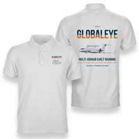 Thumbnail for Saab GlobalEye design on white double-side polo t-shirt, double-side print