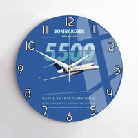 Thumbnail for Bombardier Global 5500 design on blue no frame wall clock