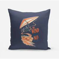 Thumbnail for The Wind Leaves No Footprint design on navy blue pillow