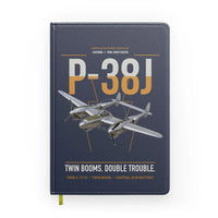 Thumbnail for P-38J Lightning design on navy blue notebook