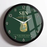 Thumbnail for South Bend International Airport SBN Wall-Clock Framed - Dark Green