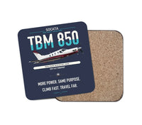 Thumbnail for Socata TBM 850 design on navy blue 1 piece coaster