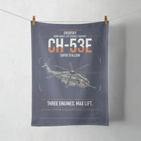 Thumbnail for Sikorsky CH-53E Super Stallion design on navy blue towel