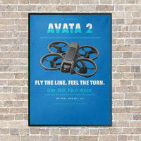 Thumbnail for DJI Avata 2 vertical canvas print - framed - turquoise background