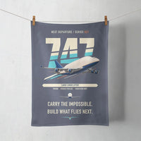 Thumbnail for Boeing 747-400 Dreamlifter design on navy blue towel