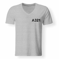 Thumbnail for A321 Flat Text Designed V-Neck T-Shirts - view 16