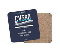 Thumbnail for Convair 580 design on navy blue 1 piece coaster
