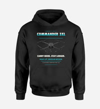 Thumbnail for Draganfly Commander 3XL design on black hoodie single side