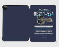 Thumbnail for RB211-524 design on navy blue ipad tablet case