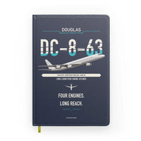Thumbnail for Douglas DC-8-63 design on navy blue notebook