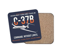 Thumbnail for C-37B Global Command Link design on navy blue 1 piece coaster