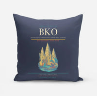 Thumbnail for Modibo Keita International Airport (BKO) design on navy blue pillow