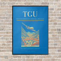 Thumbnail for Toncontín International Airport TGU — Tegucigalpa vertical canvas print - framed - turquoise background