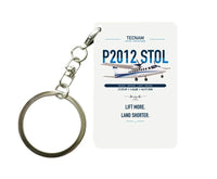 Thumbnail for Tecnam P2012 STOL design on white designed key chain, double-side print