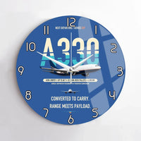 Thumbnail for Airbus A330-200P2F design on blue no frame wall clock