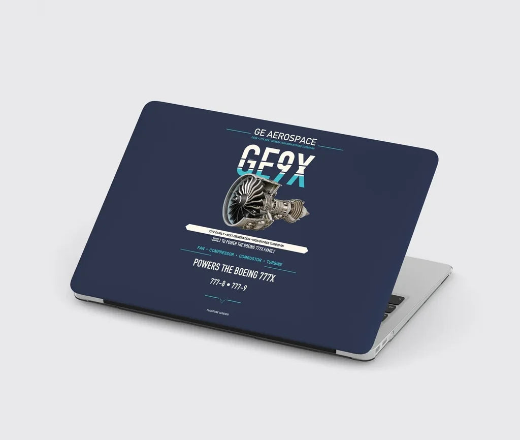 GE9X design on navy blue MacBook case