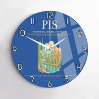 Thumbnail for Poitiers–Biard Airport (PIS) design on blue no frame wall clock