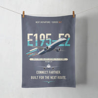 Thumbnail for Embraer E195-E2 design on navy blue towel