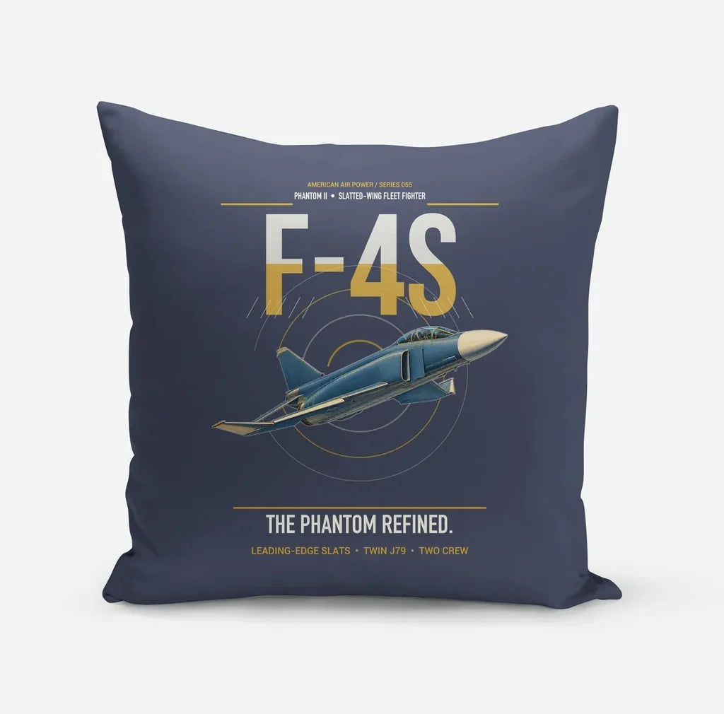 F-4S Phantom II design on navy blue pillow