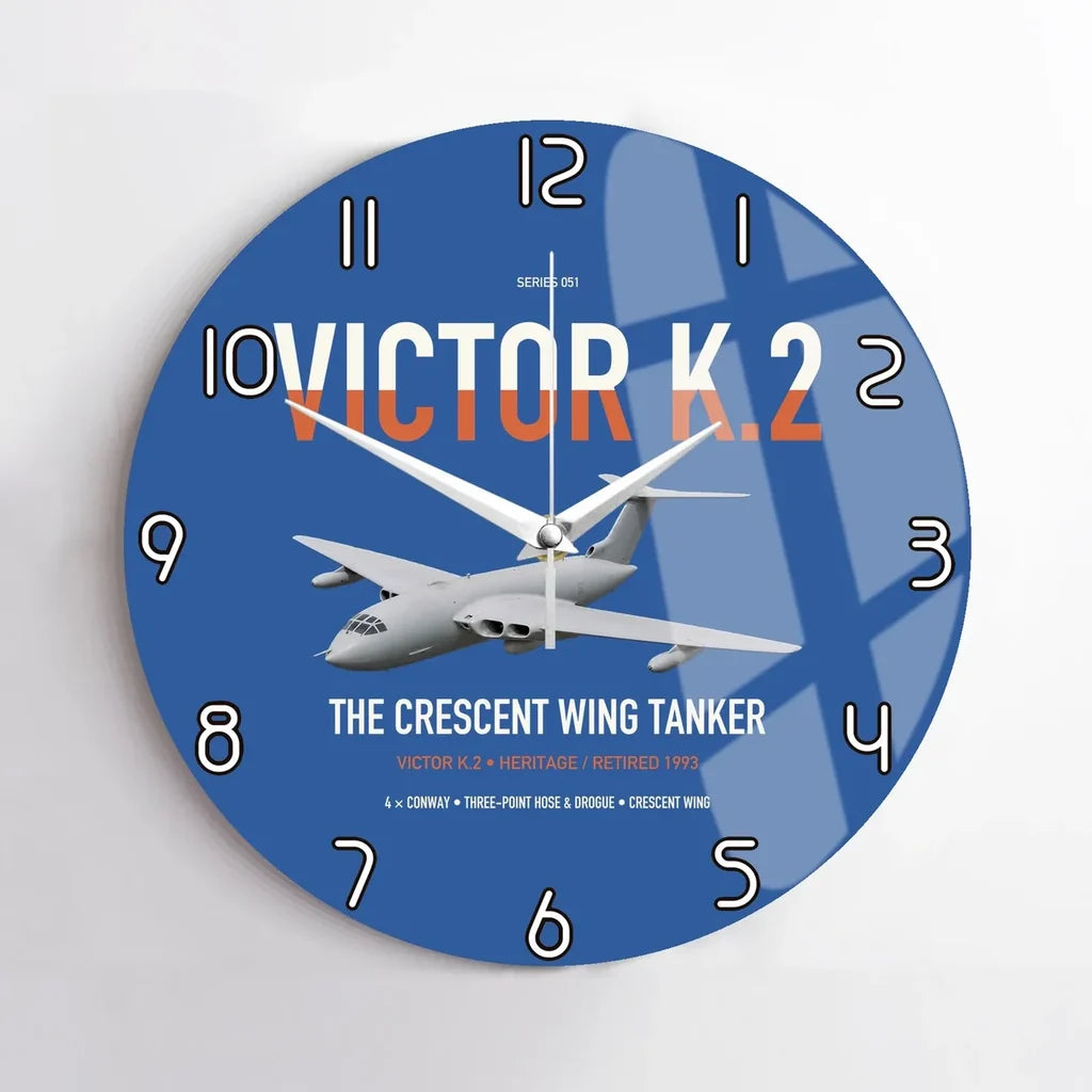 Handley Page Victor K.2 design on blue no frame wall clock