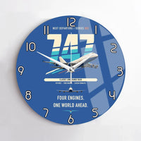 Thumbnail for Boeing 747-400 design on blue no frame wall clock