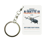 Thumbnail for Aérospatiale SA 316B Alouette III design on white designed key chain, double-side print