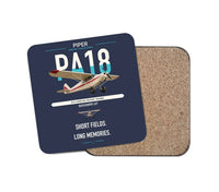 Thumbnail for Piper PA-18 Super Cub design on navy blue 1 piece coaster