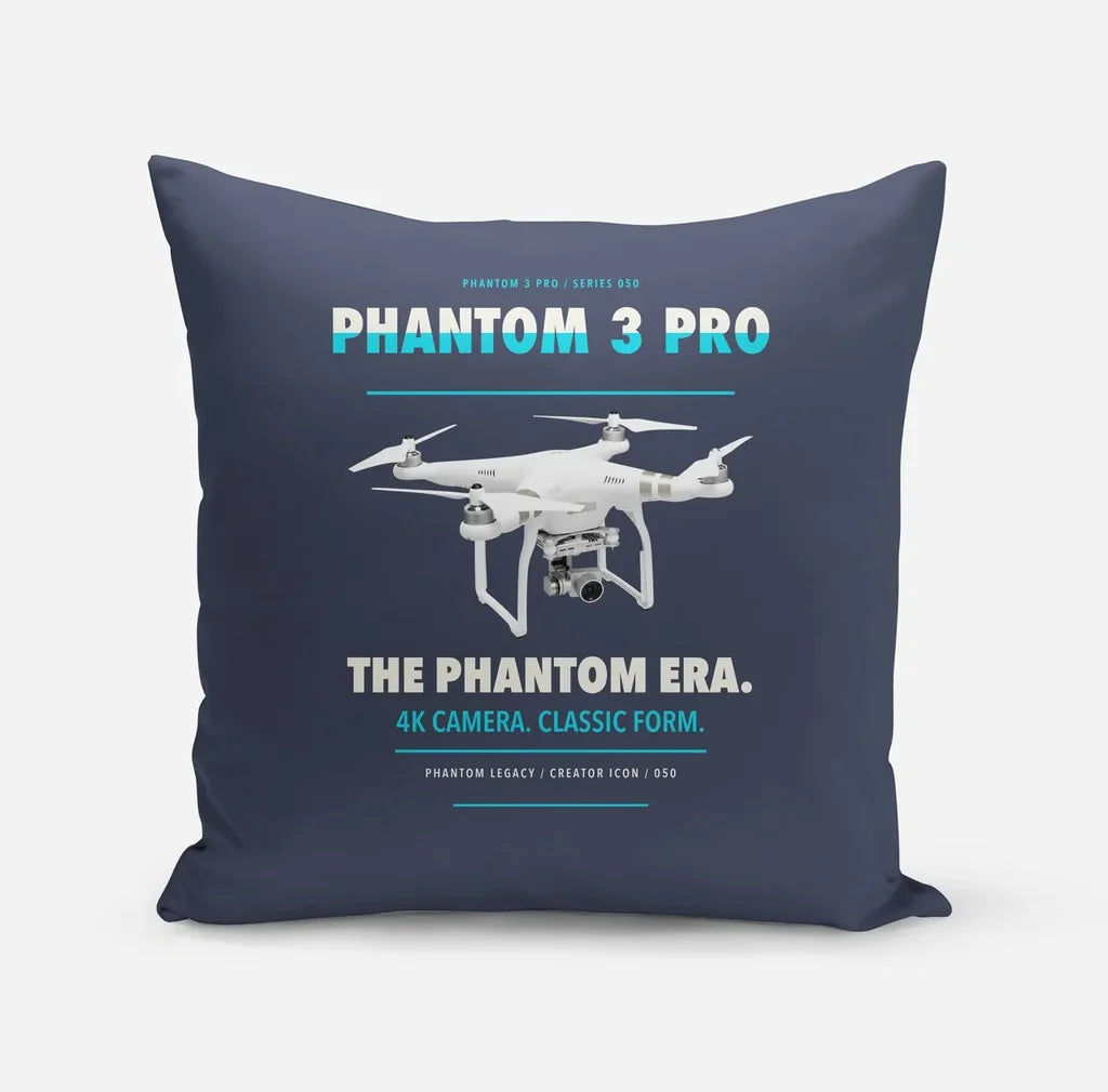 DJI Phantom 3 Professional design on navy blue pillow