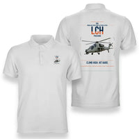 Thumbnail for HAL LCH Prachand design on white double-side polo t-shirt, double-side print