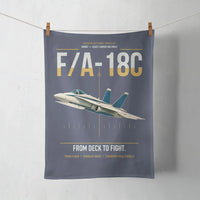 Thumbnail for F-A-18C Hornet design on navy blue towel