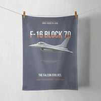 Thumbnail for F-16 Block 70 The Falcon Evolves design on navy blue towel