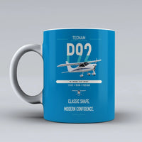 Thumbnail for Tecnam P92 Echo MkII design on turquoise ceramic mug, double-side print