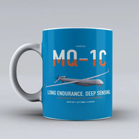 Thumbnail for MQ-1C Gray Eagle ER design on turquoise ceramic mug, double-side print