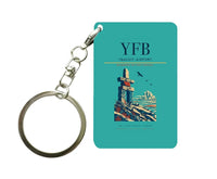 Thumbnail for Iqaluit Airport (YFB) design on turquoise key chain