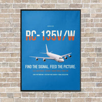 Thumbnail for RC-135V W Rivet Joint vertical canvas print - framed - turquoise background