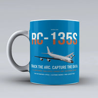 Thumbnail for RC-135S Cobra Ball design on turquoise ceramic mug, double-side print