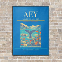 Thumbnail for Akureyri Airport AEY - Canvas Framed - Turquoise