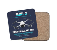 Thumbnail for DJI Mini 3 design on navy blue 1 piece coaster