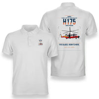 Thumbnail for Airbus H175 design on white double-side polo t-shirt, double-side print
