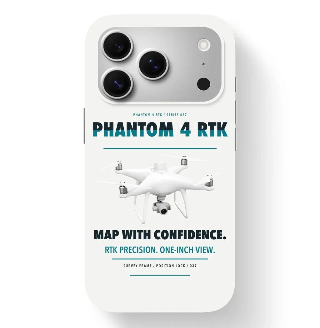 DJI Phantom 4 RTK Case design on white iphone case
