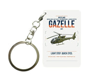 Thumbnail for Westland Gazelle AH1 design on white designed key chain, double-side print