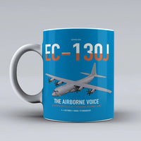 Thumbnail for EC-130J Commando Solo III design on turquoise ceramic mug, double-side print