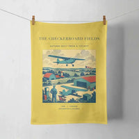 Thumbnail for VINTAGE G4201 - The Checkerboard Fields - Designed Towels design on yellow