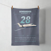 Thumbnail for Bombardier Learjet 28 design on navy blue towel