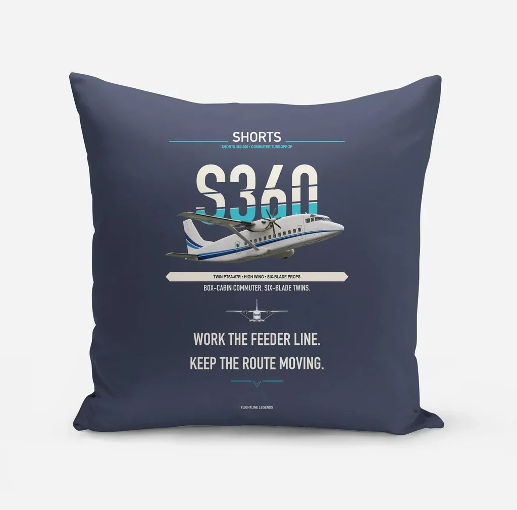 Shorts 360-300 design on navy blue pillow