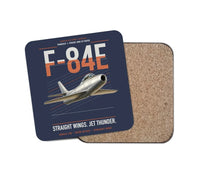 Thumbnail for F-84E Thunderjet design on navy blue 1 piece coaster